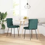 vidaXL Chaises à manger lot de 2 Vert foncé Velours
