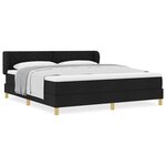 vidaXL Lit à Ressorts avec Matelas Crème 90x200 cm Tissu Noir