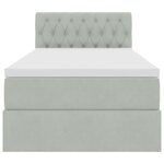 vidaXL Lit de Rangement Gris clair 90 x 200 cm Velours