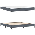 vidaXL Lit boxspring avec matelas Gris foncé 180 x 200 cm Velours