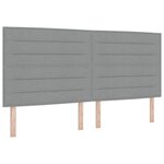 vidaXL Tête de lit LED avec des lumières à LED Gris clair 200 cm tissu