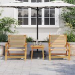 vidaXL Ensemble de Chaises de Jardin avec Table - 3 Pièces en Bois d'Acacia Massif Beige