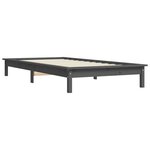 vidaXL Cadre de lit sans matelas gris 100x200 cm bois massif