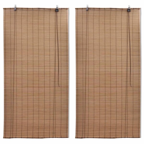 vidaXL Stores roulants en bambou 2 Pièces Marron 120x220 cm