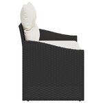 Canapé de jardin 2 places vidaXL avec coussins Noir en poly rotin