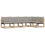 vidaXL Ensemble de canapés d'extérieur 5 pc Blanc et gris clair