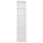 vidaXL Armoire à CD Blanc brillant 21x20x88 cm Bois d'ingénierie