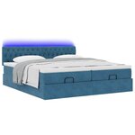 VidaXL Cadre de lit ottoman avec matelas bleu foncé 180x200 cm velours