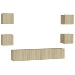 vidaXL Ensemble de meubles TV 6 Pièces Chêne sonoma Bois d'ingénierie