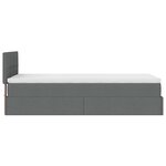 vidaXL Cadre de lit ottoman avec matelas gris foncé 100x200 cm tissu