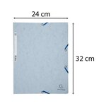 EXACOMPTA - Chemise a élastiques 3 rabats - 24 x 32 - Carte lustrée 390G - Couleur gris tourterelle