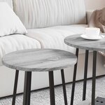 vidaXL Ensemble de tables d'appoint 2 Pièces Gris Sonoma et noir
