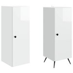 vidaXL Ensemble de Meubles 2 Pièces Blanc brillant Bois d'ingénierie