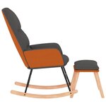 vidaXL Chaise à bascule avec repose-pied Gris foncé Tissu