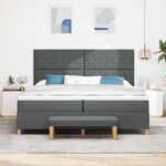 vidaXL Lit à ressorts avec matelas Gris foncé 200 x 200 cm tissu
