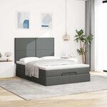 VidaXL Cadre de lit ottoman avec matelas gris foncé 140x200 cm tissu