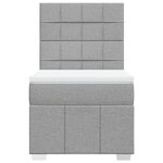 vidaXL Sommier à lattes de lit avec matelas gris clair 80x200 cm tissu