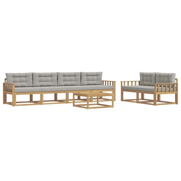 vidaXL Ensemble de canapés d'extérieur 6 Pièces Blanc et gris clair