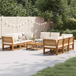 vidaXL Salon de jardin avec coussins 9 Pièces bois massif d'acacia