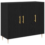 Buffet vidaXL Noir Chêne 90x34x80 cm en bois reconstitué