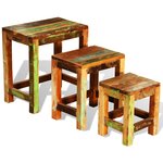 vidaXL Table gigogne 3 Pièces vintage Bois de récupération