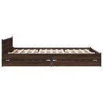 vidaXL Cadre de lit avec tiroirs sans matelas chêne marron 150x200 cm