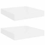 vidaXL Étagère murale flottante 2 Pièces Blanc brillant 23x23 5x3 8cm MDF