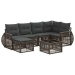 vidaXL Ensemble de canapé de jardin 7 Pièces Gris et Gris foncé polyrotin