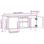 vidaXL Meuble TV chêne artisanal 102x35x50 cm bois d'ingénierie