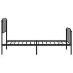 vidaXL Cadre de lit métal sans matelas et pied de lit noir 100x200 cm