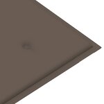 vidaXL Banc de jardin avec coussin taupe 112 cm Bois de teck massif