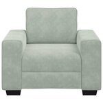 vidaXL Fauteuil Gris clair 100x77x82 cm Velours