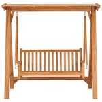 vidaXL Balancelle avec coussin taupe 170 cm Bois de teck solide