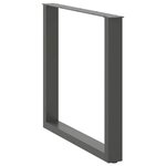 vidaXL Pieds de table à manger en U 2 pièces Anthracite 90 x (72-73) cm Acier