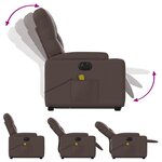 vidaXL Fauteuil inclinable de massage électrique marron similicuir