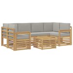 vidaXL Ensemble de canapés d'extérieur 7 pc Blanc et gris clair