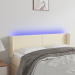 vidaXL Tête de lit à LED Crème 147x16x78/88 cm Similicuir
