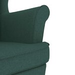 vidaXL Chaise à bascule avec repose-pied Vert foncé Tissu