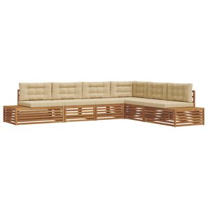 vidaXL 7 pc Ensemble de canapés d'extérieur Naturel et Beige