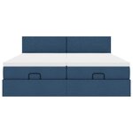 VidaXL Cadre de lit ottoman avec matelas bleu 160x200 cm tissu