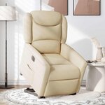 vidaXL Fauteuil inclinable électrique crème tissu