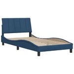 vidaXL Cadre de lit sans matelas bleu 100x200 cm tissu