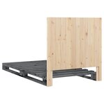 vidaXL Cadre de lit sans matelas gris 100x200 cm bois massif de pin