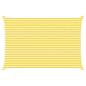 vidaXL Voile d'ombre Jaune et blanc 4 x 6 m 100   polyester Oxford