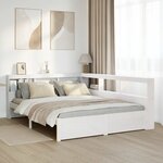 vidaXL Lit bibliothèque sans matelas blanc 140x190 cm bois pin massif