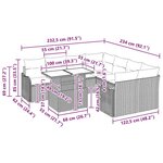 vidaXL Ensemble de canapé de jardin 9 Pièces Noir 100 x 55 x 73 cm
