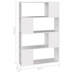 vidaXL Bibliothèque/Séparateur de pièce Blanc Bois d'ingénierie