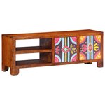 vidaXL Meuble TV multicolore 110x30x40 bois d'acacia massif