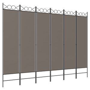 vidaXL Cloison de séparation 6 panneaux Anthracite 240x200 cm Tissu