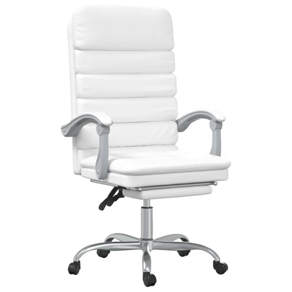 Fauteuil de massage inclinable de bureau informatique étude similicuir blanc 02_0025399